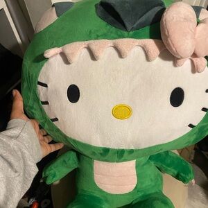Green Dinosaur Hellokitty Plush Toy